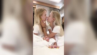 Lesbians Twins Sister Kissing French Kissing